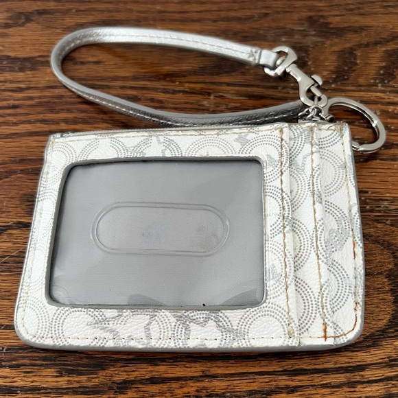 Coach Vintage Y2K Silver Gray Signature Star Print Wristlet - Picture 2 of 4